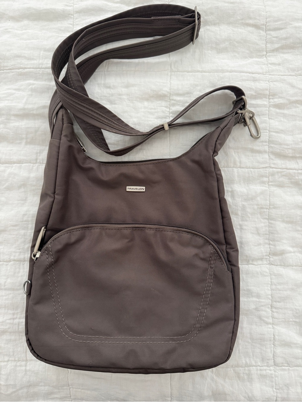 Travelon Crossbody Anti-Theft Shoulder Bag - charcoal grey